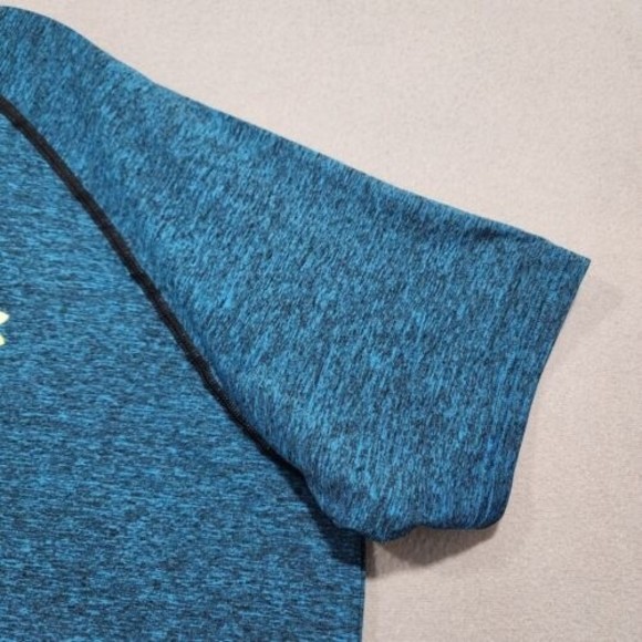 Under Armour TShirt Mens 2XL Blue Heather Solid Loose HeatGear Short Sleeve - Picture 3 of 14